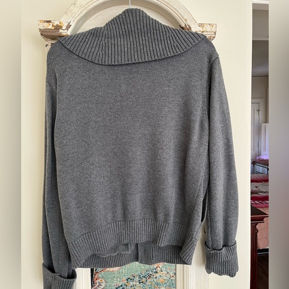 NWOT Banana Republic Charcoal Heather Sweater Jacket Size Large - Picture 4 of 5